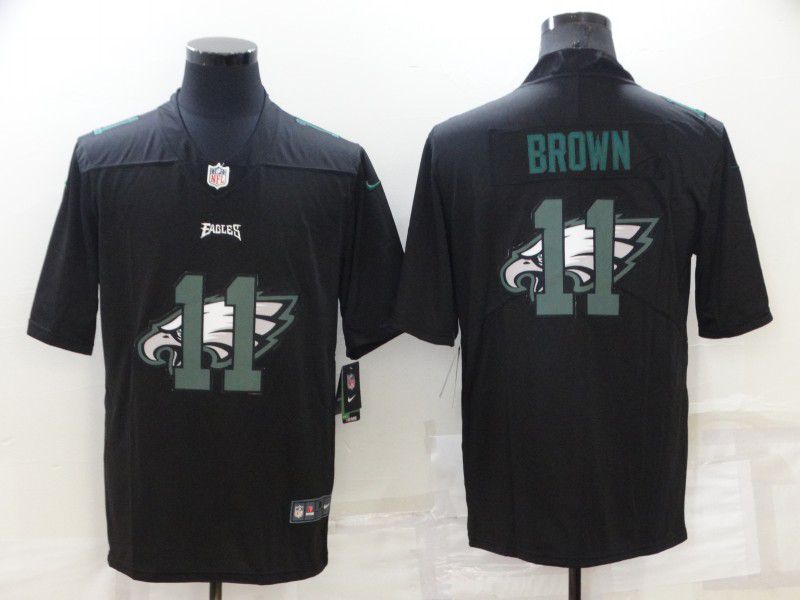 Men Philadelphia Eagles 11 Brown Black 2022 Nike Shadow version NFL Jersey